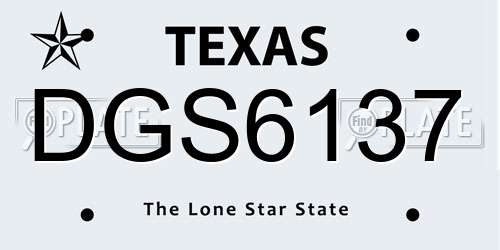 DGS6137 Texas License Plate