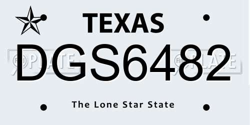 DGS6482 Texas License Plate