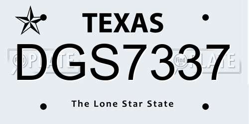 DGS7337 Texas License Plate
