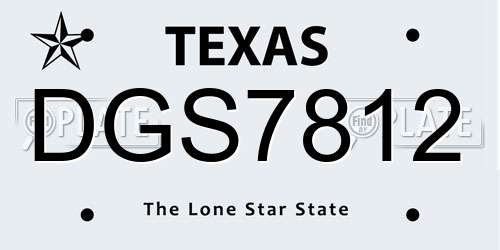 DGS7812 Texas License Plate