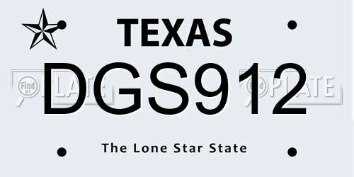 DGS912 Texas License Plate