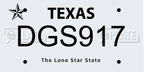 DGS917 Texas License Plate
