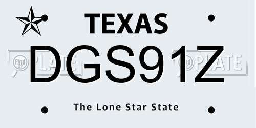 DGS91Z Texas License Plate