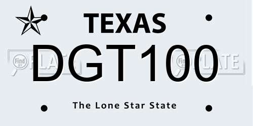 DGT100 Texas License Plate