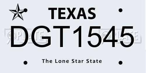 DGT1545 Texas License Plate
