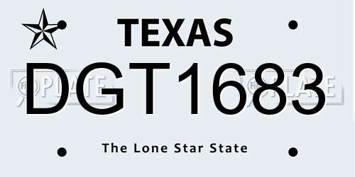 DGT1683 Texas License Plate