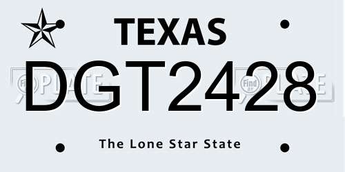 DGT2428 Texas License Plate