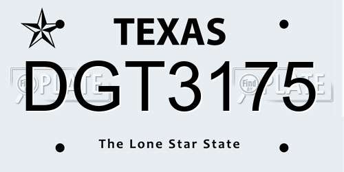 DGT3175 Texas License Plate
