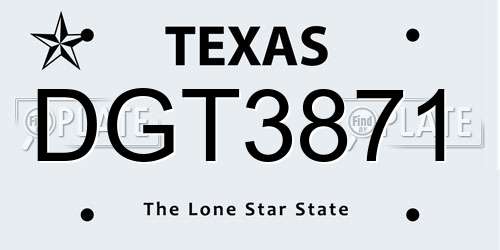 DGT3871 Texas License Plate