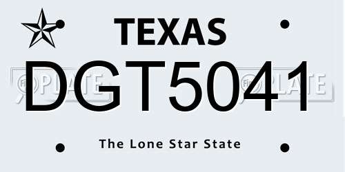 DGT5041 Texas License Plate