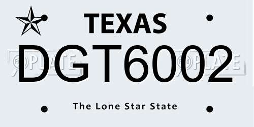 DGT6002 Texas License Plate