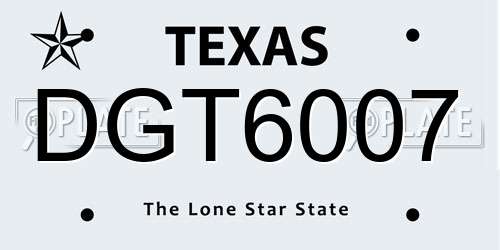DGT6007 Texas License Plate