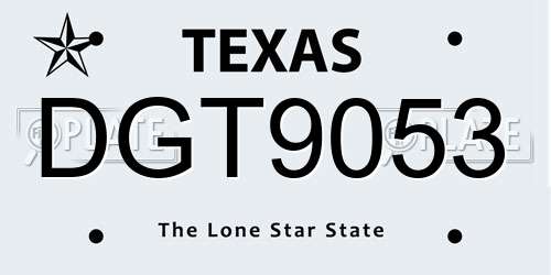 DGT9053 Texas License Plate