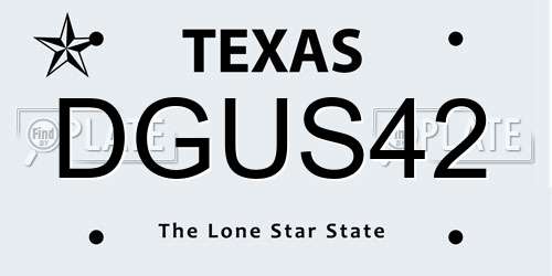 DGUS42 Texas License Plate
