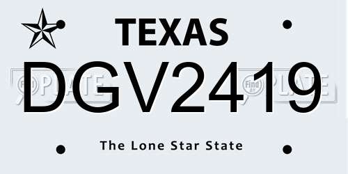 DGV2419 Texas License Plate
