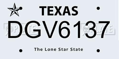 DGV6137 Texas License Plate