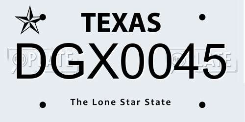 DGX0045 Texas License Plate