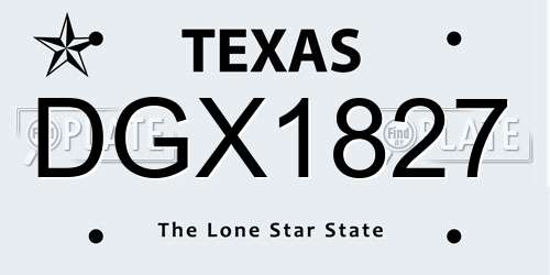 DGX1827 Texas License Plate