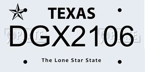 DGX2106 Texas License Plate