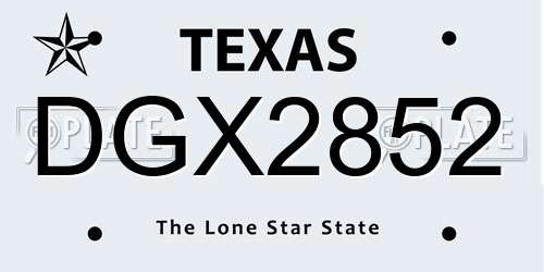 DGX2852 Texas License Plate
