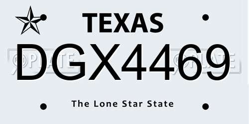 DGX4469 Texas License Plate