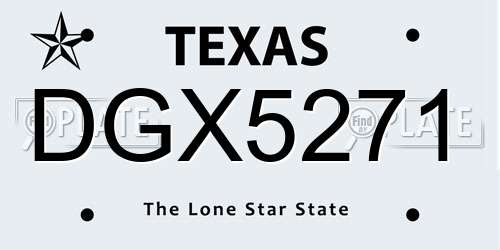 DGX5271 Texas License Plate
