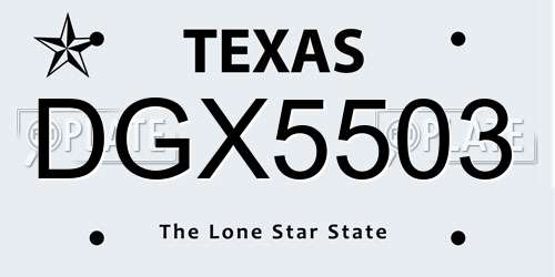 DGX5503 Texas License Plate