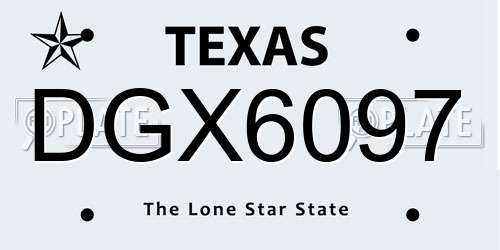 DGX6097 Texas License Plate