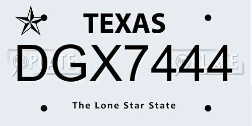 DGX7444 Texas License Plate