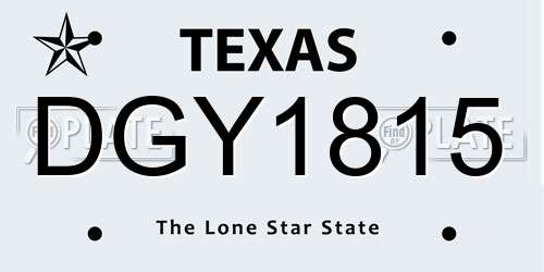 DGY1815 Texas License Plate