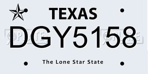 DGY5158 Texas License Plate