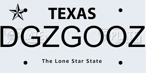 DGZGOOZ Texas License Plate
