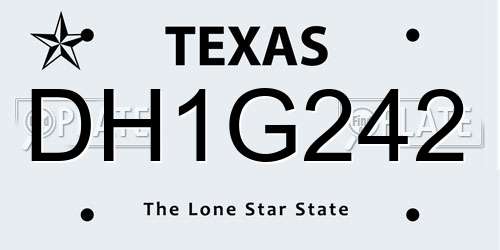 DH1G242 Texas License Plate