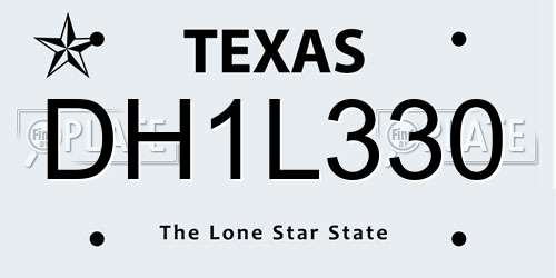 DH1L330 Texas License Plate