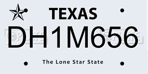 DH1M656 Texas License Plate