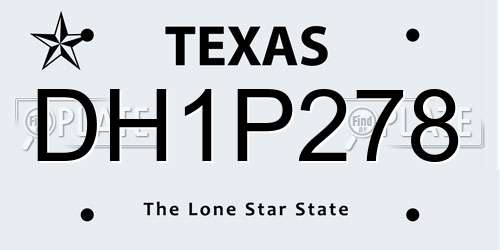 DH1P278 Texas License Plate