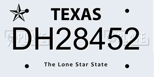 DH28452 Texas License Plate