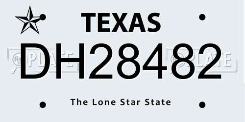 DH28482 Texas License Plate
