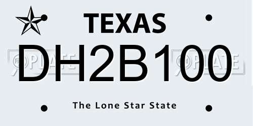 DH2B100 Texas License Plate