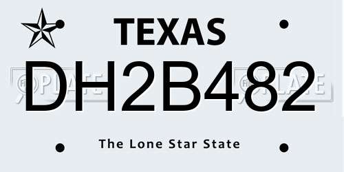 DH2B482 Texas License Plate