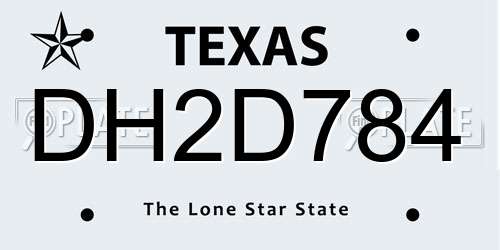 DH2D784 Texas License Plate