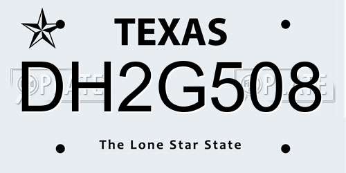 DH2G508 Texas License Plate