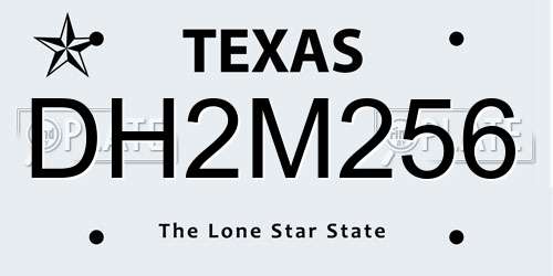 DH2M256 Texas License Plate