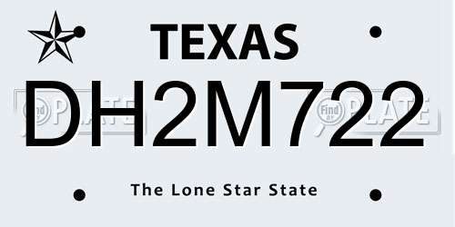 DH2M722 Texas License Plate
