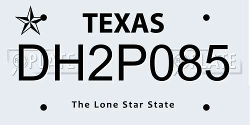 DH2P085 Texas License Plate