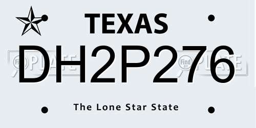 DH2P276 Texas License Plate