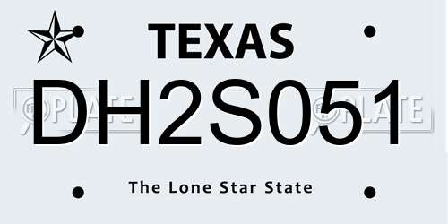 DH2S051 Texas License Plate