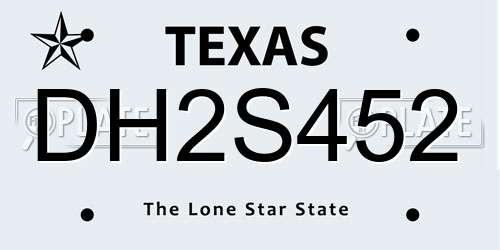 DH2S452 Texas License Plate