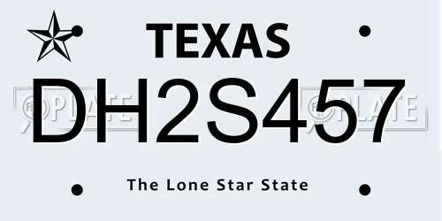 DH2S457 Texas License Plate