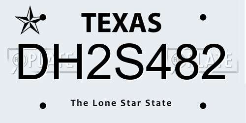 DH2S482 Texas License Plate